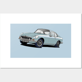 MGB Berlinette coupe in Blue Posters and Art